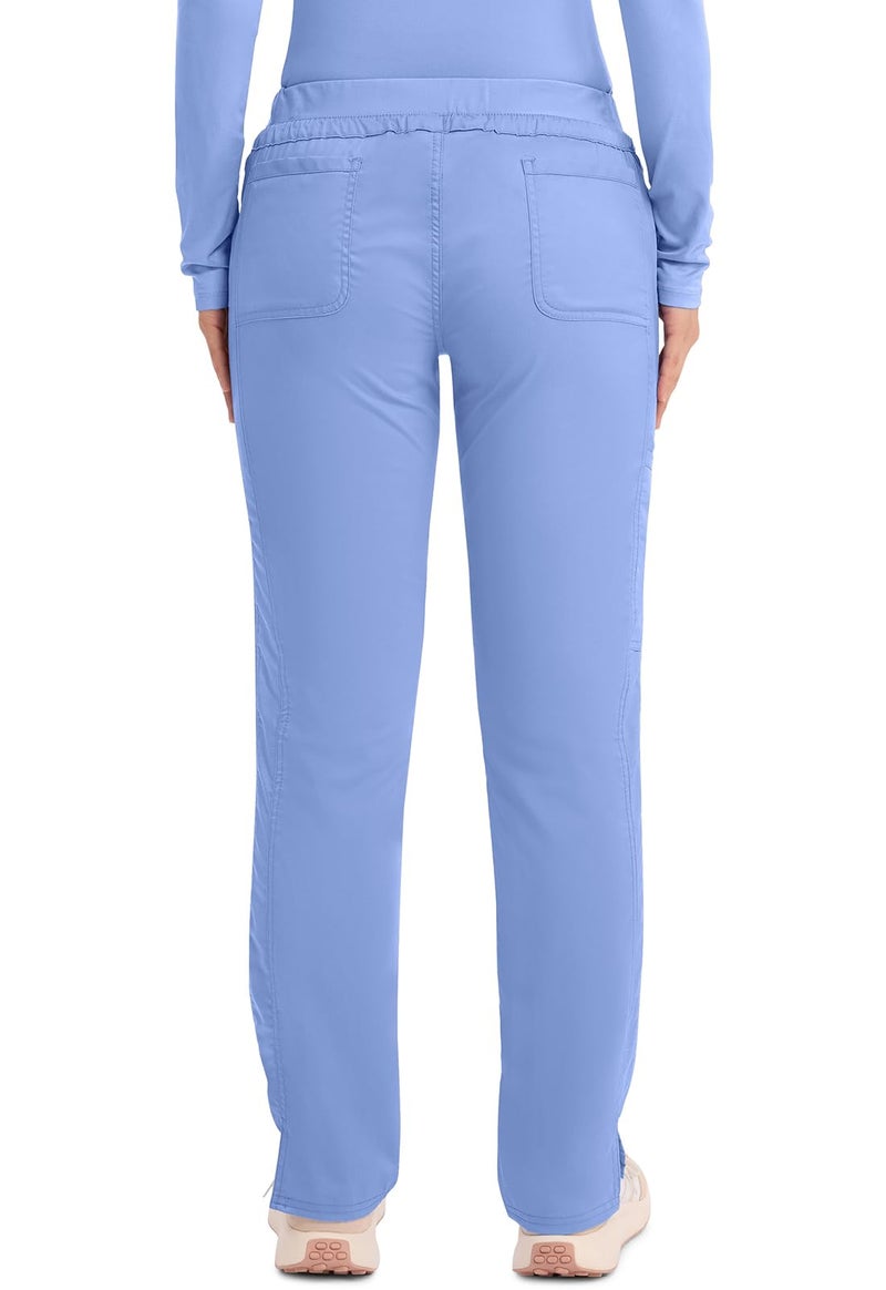 Cherokee Scrubs for Women Mid Rise Tapered Leg Drawstring Pant with 5 Pockets, Cargo Bottom with 2 Way Stretch Fabric - WW105, XL, Ciel Blue - Image 3